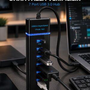 7 Port USB 3.0 Hub 5Gbps Süper Hızlı USB Çoklayıcı