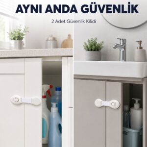 2'li Dolap ve Çekmece Güvenlik Kilidi Seti