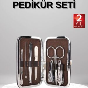 7 Parça Manikür Pedikür Seti El Ayak Bakımı Çantalı Paslanmaz Çelik