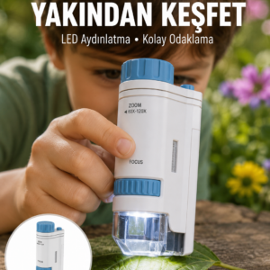 ABS Gövdeli Öğrenci ve Hobi Mikroskobu – Mavi Renk Yeni Nesil