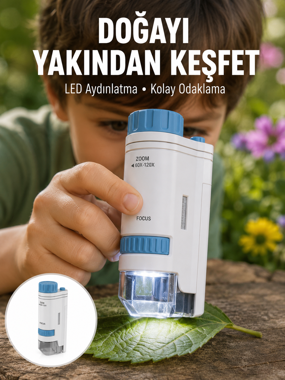 ABS Gövdeli Öğrenci ve Hobi Mikroskobu – Mavi Renk Yeni Nesil