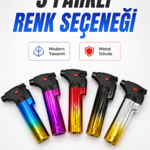Gaz Dolumlu Rüzgar Dayanıklı Pürmüz Çakmak Ayarlı Alev Güçlü Performans
