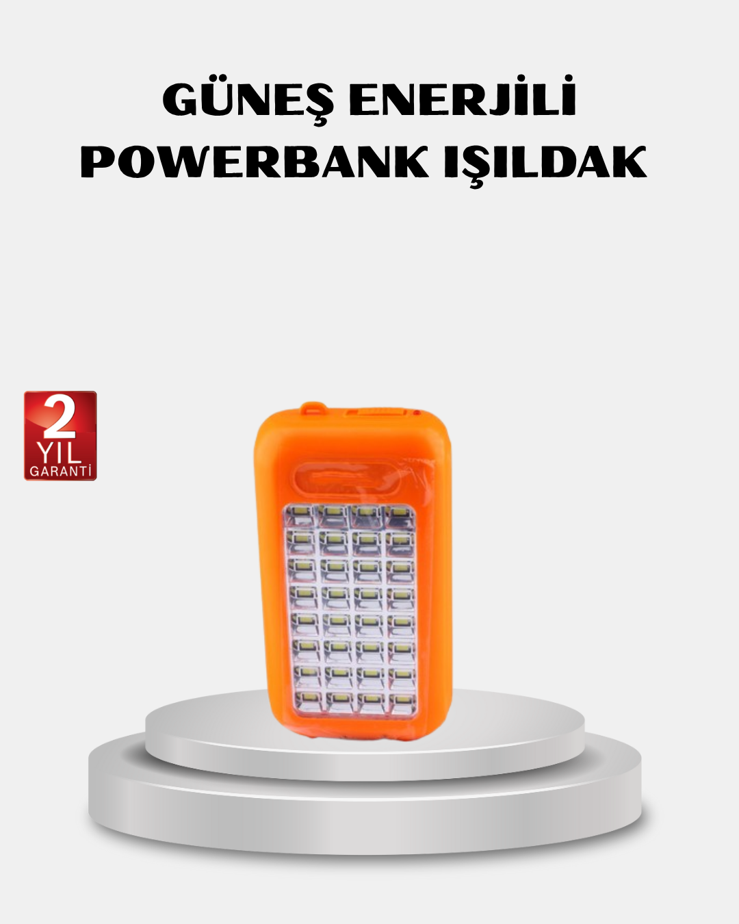 Solar Powerbank 10000 mAh LED Kamp Lambalı Taşınabilir Şarj Cihazı