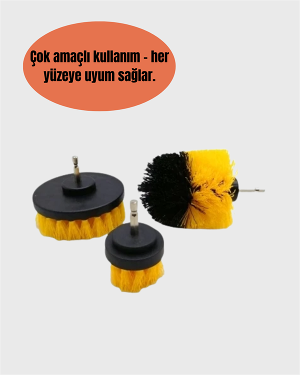 Yüksek Devirde Etkili Temizlik Sağlayan Matkap Ucu Fırça Seti