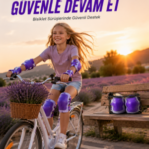 Mor Çocuk Kaykay Paten Scooter Bisiklet Koruyucu Dizlik Seti