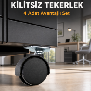 Masa ve Koltuk İçin Kilitsiz Tekerlek Seti 6 cm