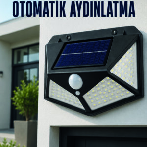 Hareket Sensörlü Güneş Enerjili Duvar Lambası Dış Mekan İçin Güçlü LED Aydınlatma