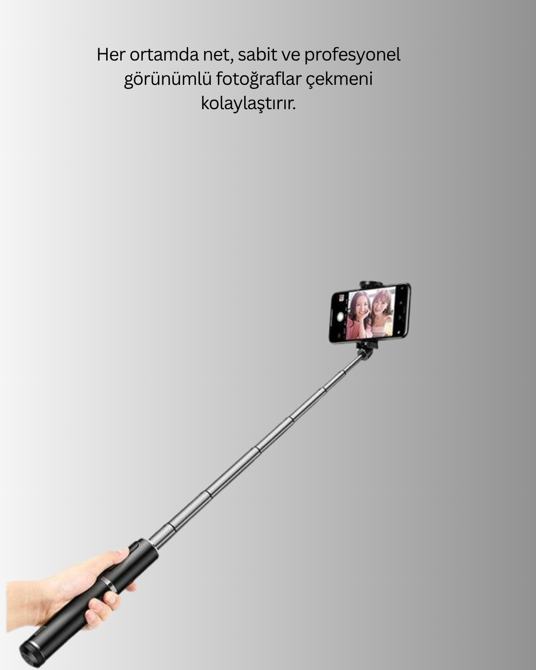 Uzaktan Kumandalı Bluetooth Selfie Çubuğu– 130 cm Ayarlanabilir