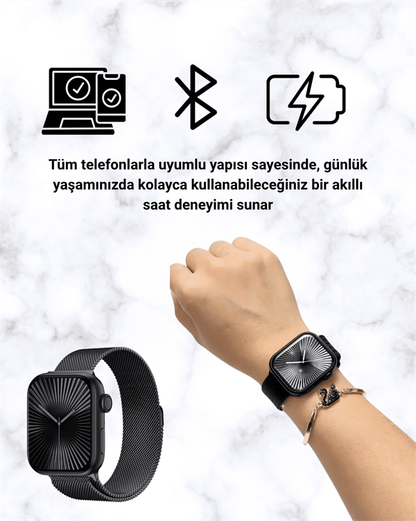 SQ-16 Mini Series 10 Akıllı Saat – 3 Kordon + Hediye Bileklik