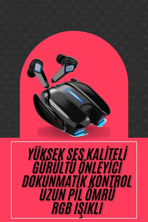 Oyuncu Kulaklığı Gamer Kulaklık ANC Özelliği RGB Işıklı K68 Bluetooth Kulaklık