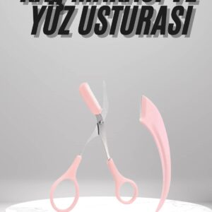 2'li Kaş Bakım Seti Taraklı Kaş Makası Ve Kaş Usturası Kaş Şekillendirici