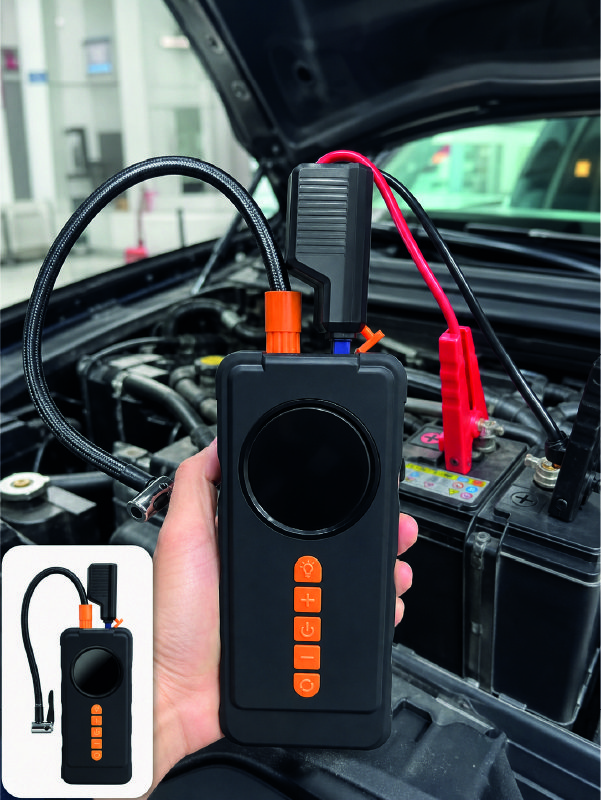 Dijital Araç Kompresörü 4 Fonksiyonlu Akü Takviye Lastik Şişirme Powerbank ve LED El Feneri