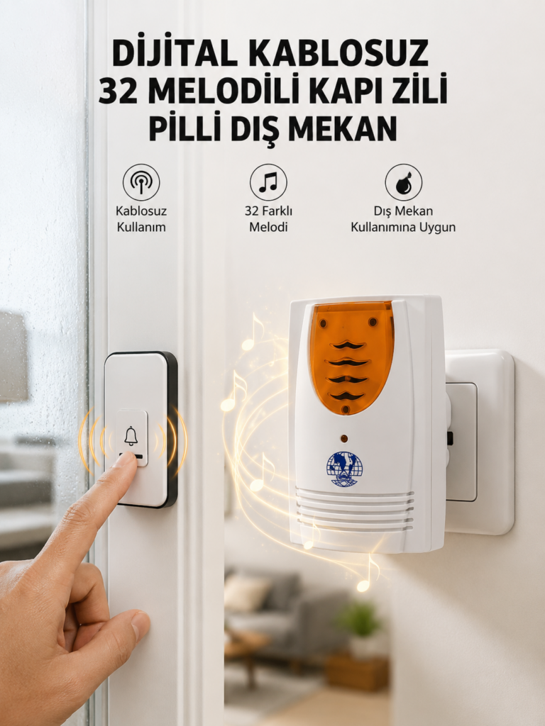 Kablosuz Kapı Zili Düzenli ve Konforlu Yaşam Alanları İçin Yeni Nesil