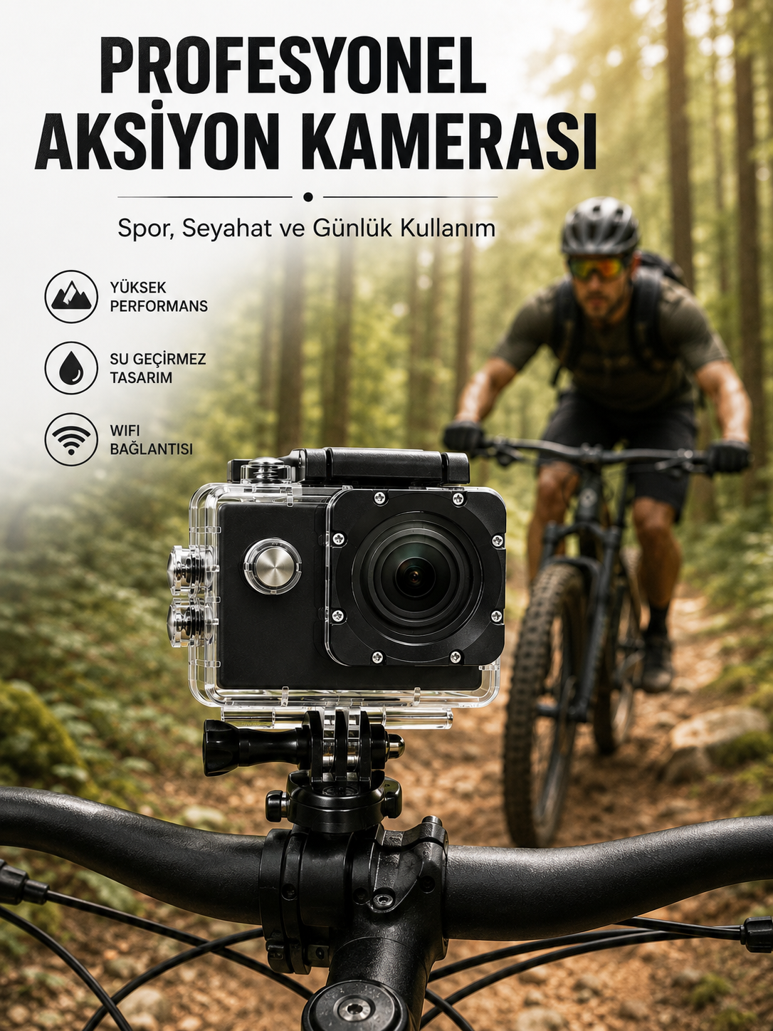 Profesyonel Çekimler İçin 4K Ultra HD WiFi Spor Kamerası