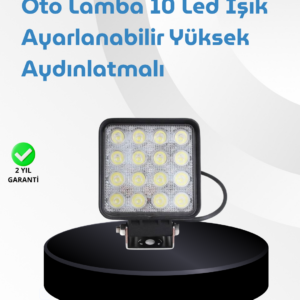 16 LED Geniş Açılı Araç Aydınlatma Farı | Yüksek Parlaklık, Dayanıklı Gövde
