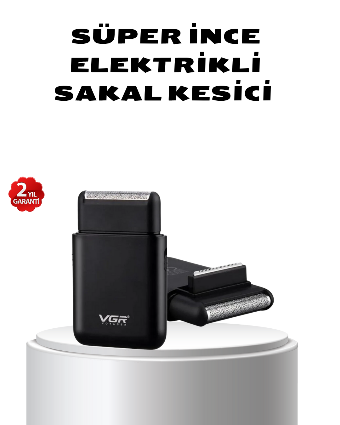 Elektrikli Tıraş Makinesi Çift Başlıklı Ultra İnce Tasarım