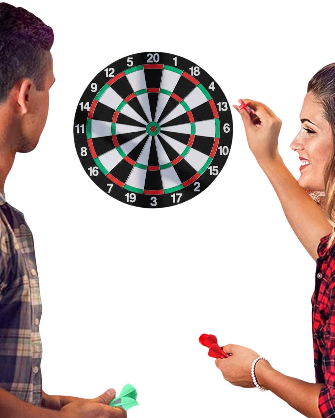 12 İnç Ahşap Dart Tahtası 4 Adet Metal Uçlu Dart Oku Dahil
