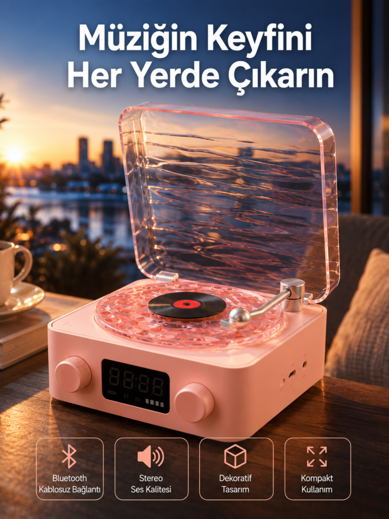 Retro Kristal Netliğinde Ses – Gece Işıklı Retro Bluetooth Hoparlör Yeni Nesil