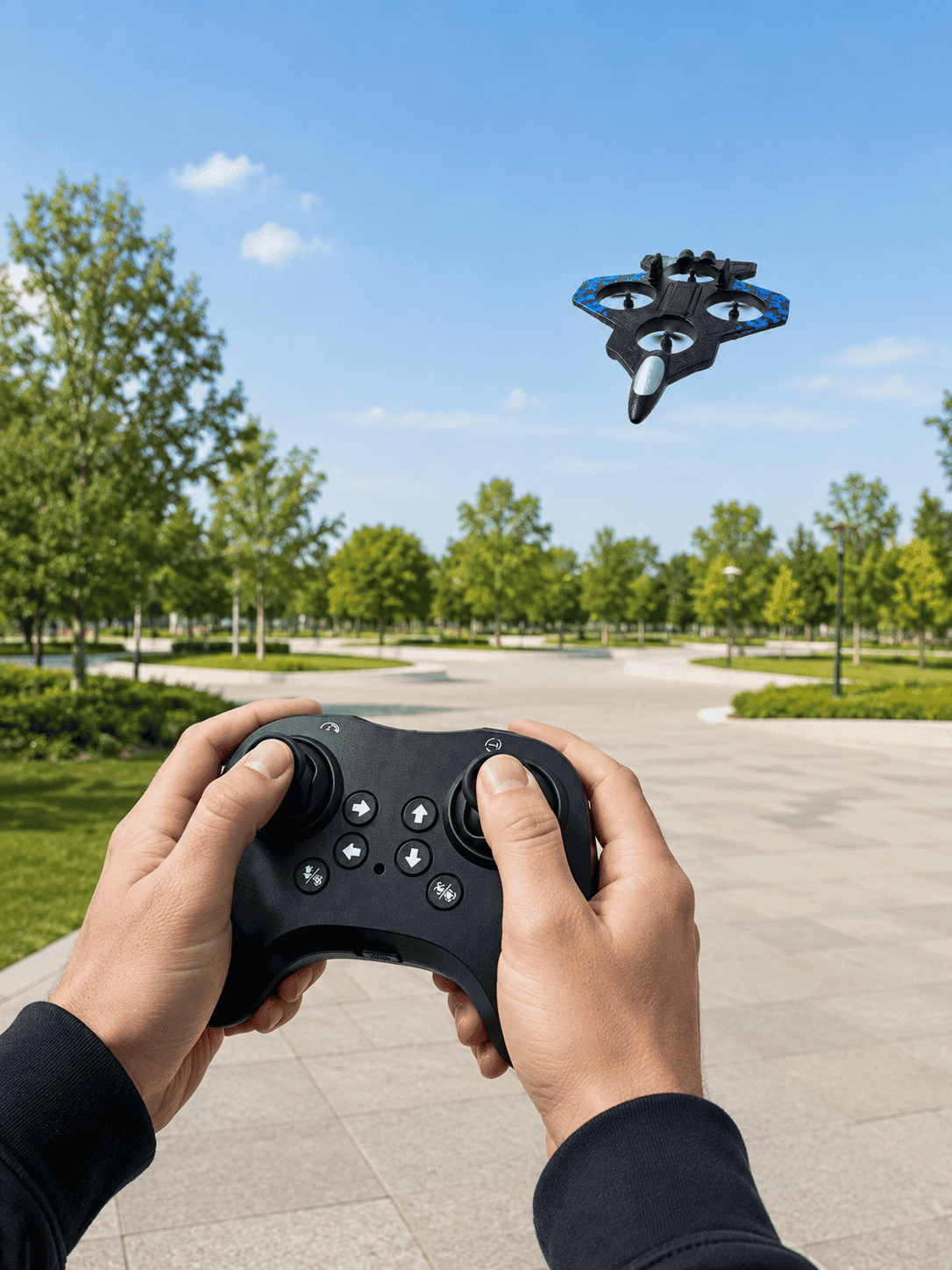 Savaş Jeti Görünümlü Drone 2.4G Kumandalı Jiroskoplu 360° Akrobatik Takla Yedek Pervaneli
