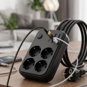 Akım Korumalı Çoklu Priz 4 USB 2 Type C 4 Priz Güvenli ve Hızlı Şarj