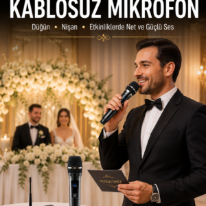 Yeni Nesil Kablosuz El Mikrofonu Seti Dijital Ekranlı Çift Mikrofonlu