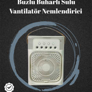 USB Bağlantılı 3'ü 1 Arada Nemlendirici Mini Klima Fan | 7 Renk Işıklı