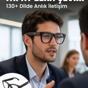 Yapay Zekâ Destekli Bluetooth Akıllı Gözlük Açık Kulak Ses Teknolojisi Müzik Dinleme ve Telefon Görüşmesi