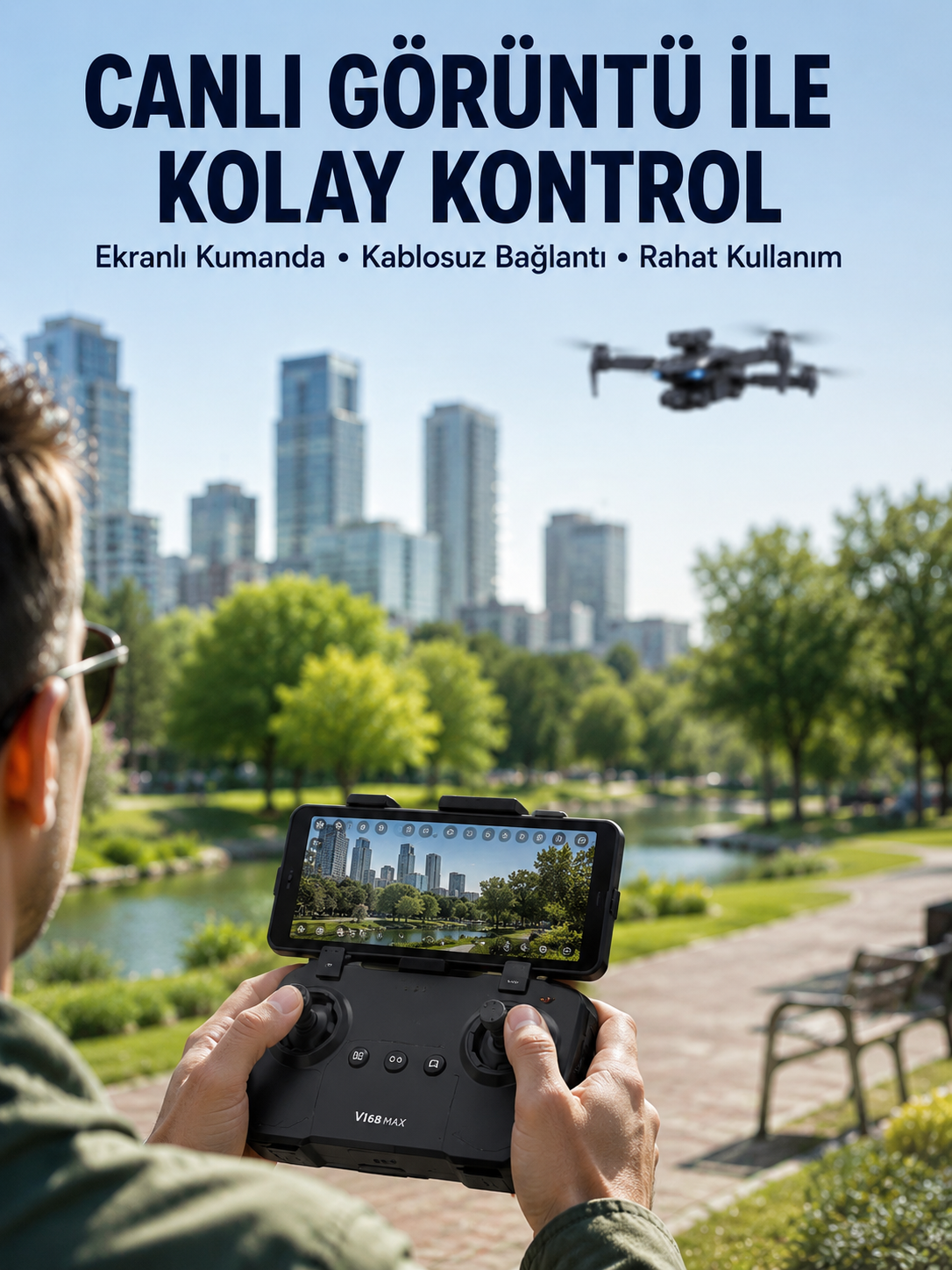 Havadan Çekim İçin Çift Kameralı Kompakt ve Kolay Taşınabilir Drone