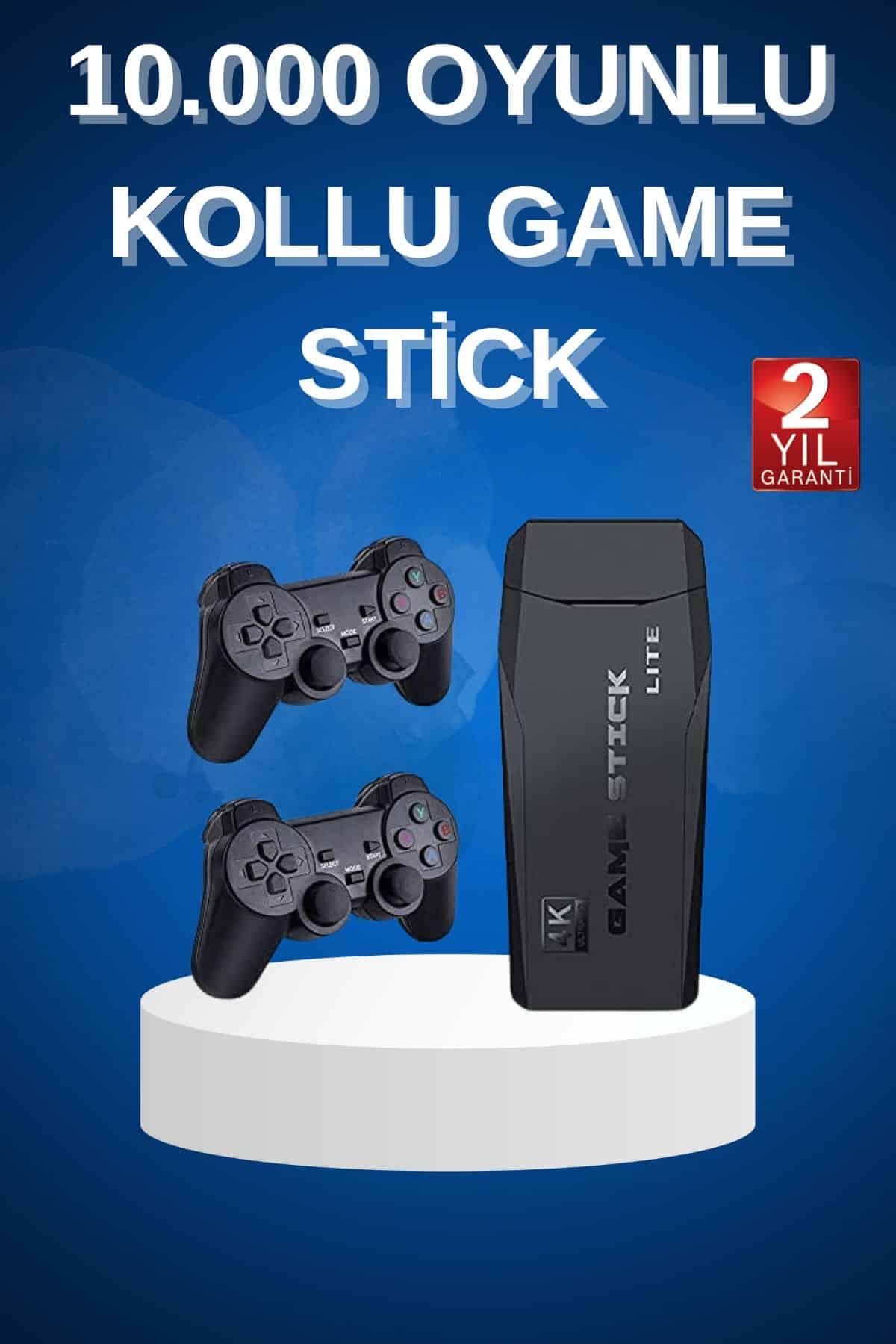 Retro 4K Game Stick 3500 Oyunlu Çift Kollu 2.4G Kablosuz HD Oyun Konsolu