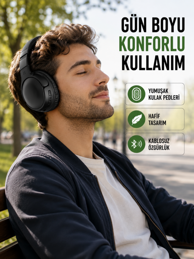 3.2 cm Sürücülü Ergonomik Kablosuz Kulaklık
