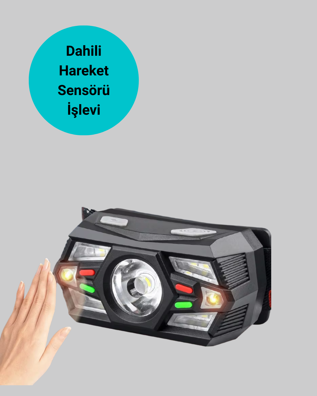 Şarj Edilebilir LED Far Hareket Sensörlü 5 Modlu Outdoor Yeni Nesil