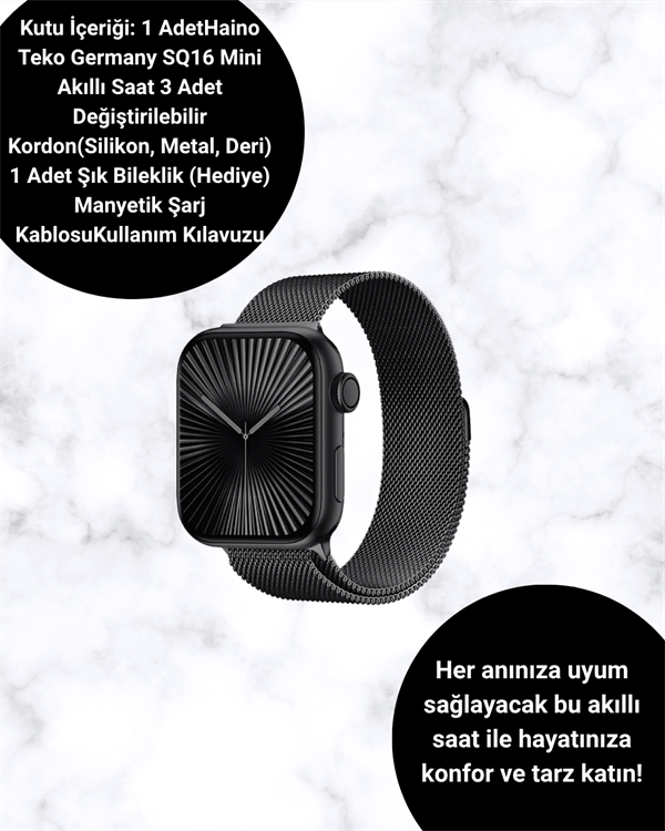 SQ-16 Mini Series 10 Akıllı Saat – 3 Kordon + Hediye Bileklik