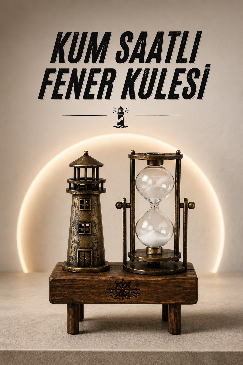 Eyfel Kulesi ve Deniz Feneri Dekoratif Masa Biblosu Hediyelik
