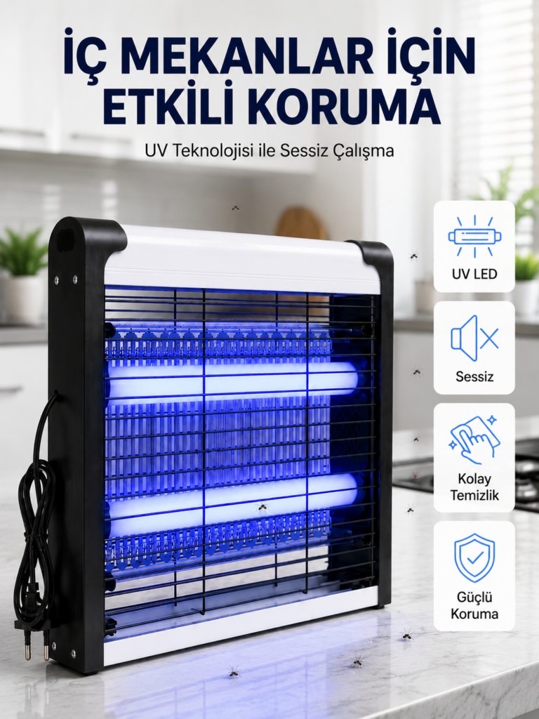 30 m² Etki Alanlı Mavi Işıklı Sinek Öldürücü Cihaz