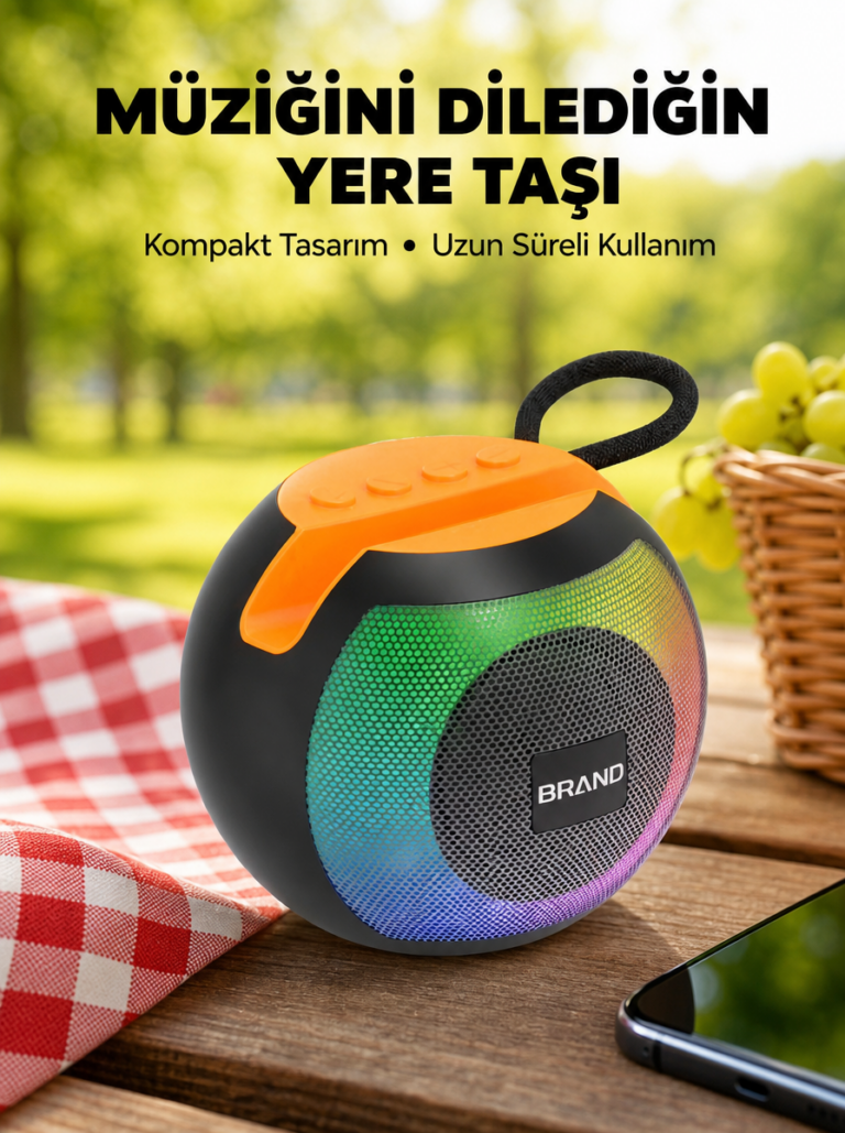 RGB Led Işıklı Güçlü Baslı Kablosuz Hoparlör Yeni Nesil