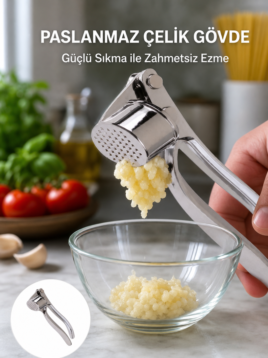 Sarımsak Presi Kolay Temizlik ve Yüksek Basınçlı Ezme