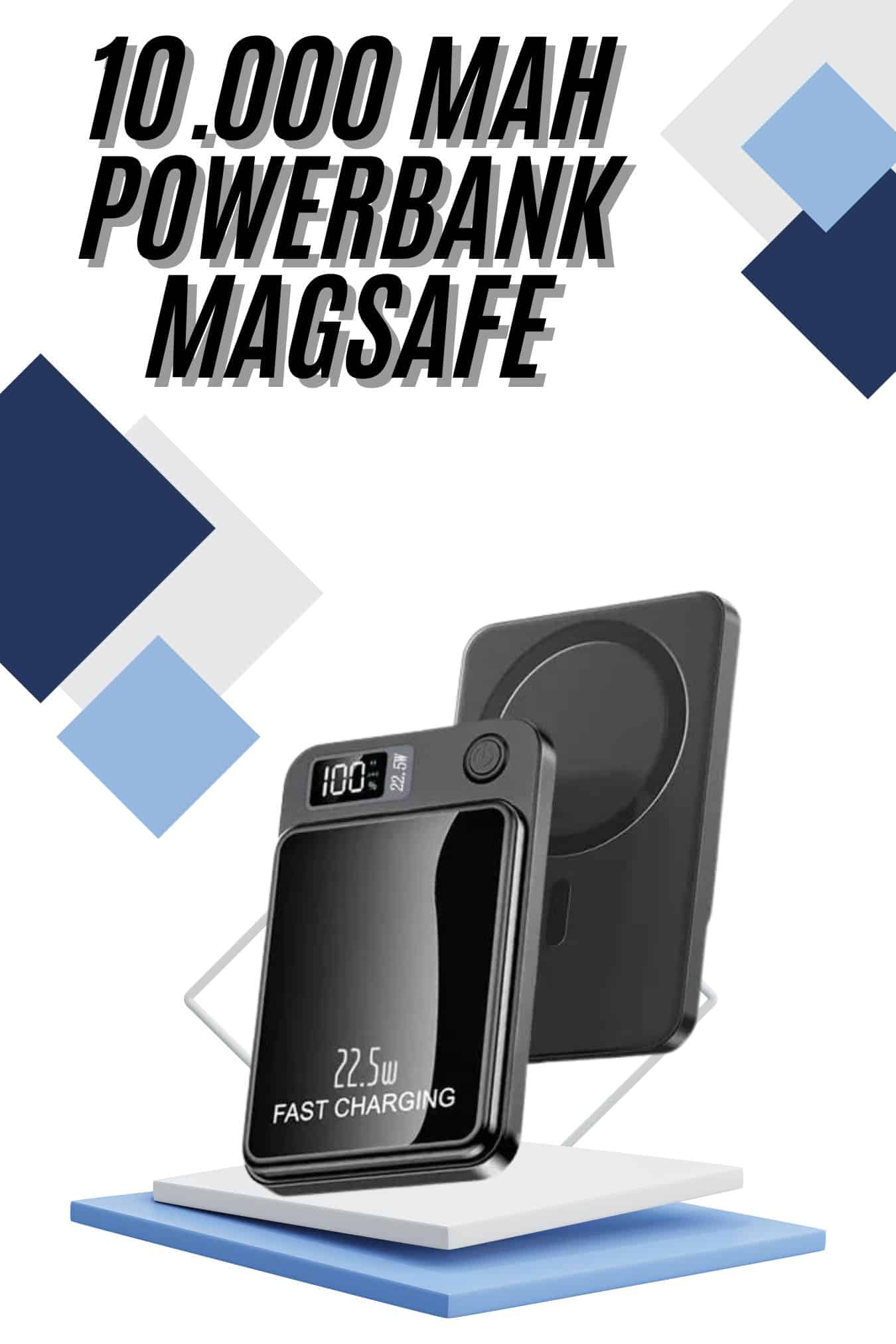 Kablosuz Taşınabilir Şarj 10.000 mAh Magsafe 22.5 Watt Hızlı Şarj Göstergeli