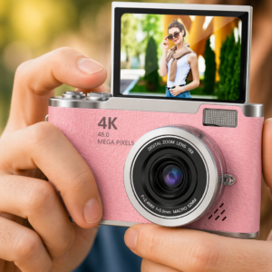 Profesyonel Çekim İçin 48 MP Kamera 18x Zoom Flip Ekran Dijital Kamera