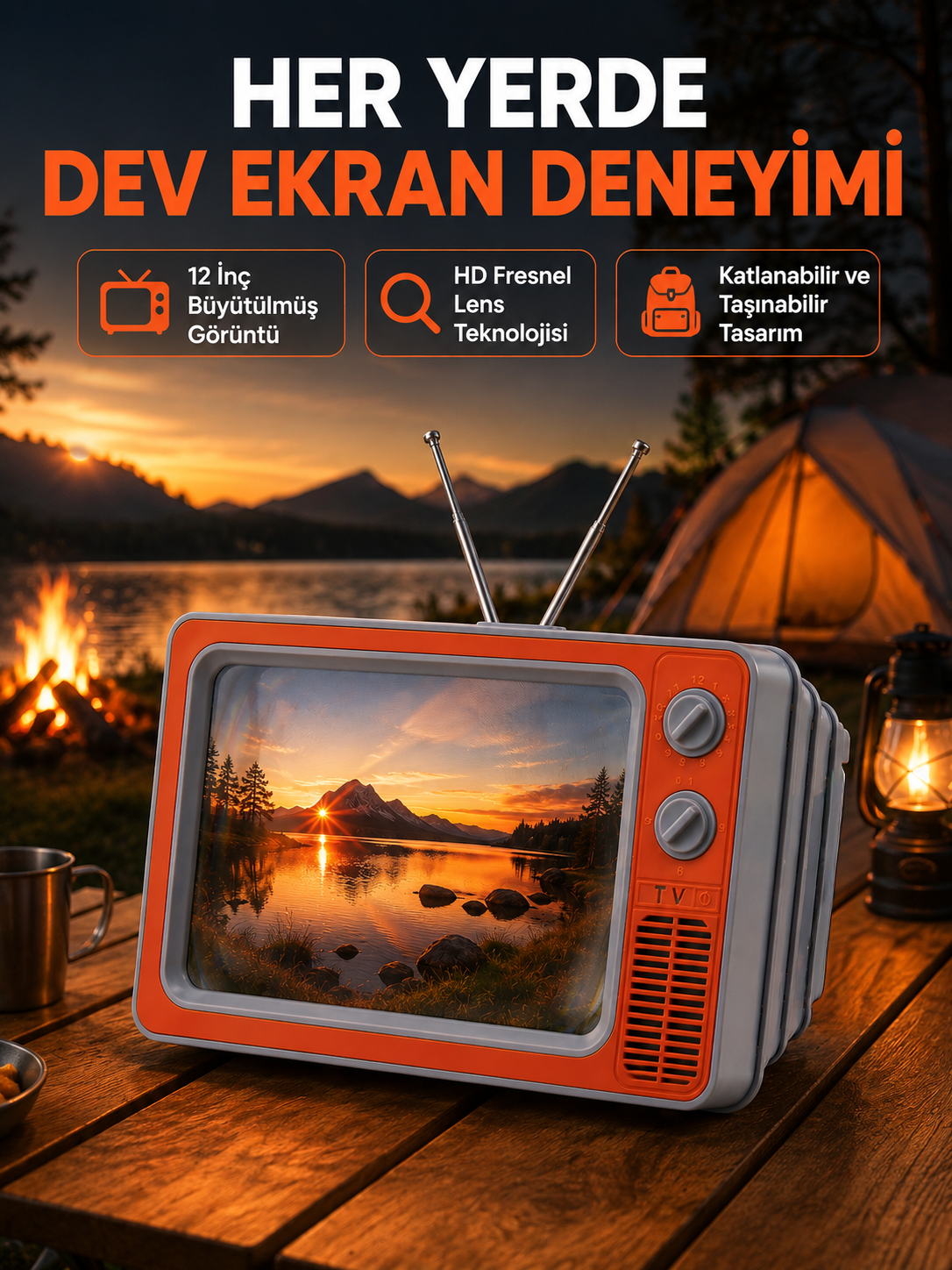 Mobil Telefon Ekran Büyütücü 12 İnç Fresnel Lens Göz Konforu Sağlayan Taşınabilir