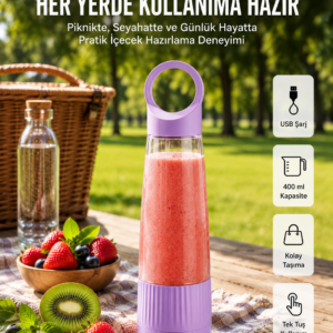 USB Şarjlı Taşınabilir Smoothie Blender 400 ml