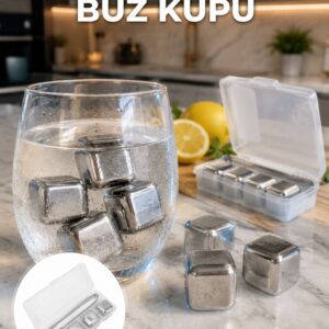 Hızlı Soğutma Özellikli Paslanmaz Metal Buz Küpü Takımı Yeni Nesil