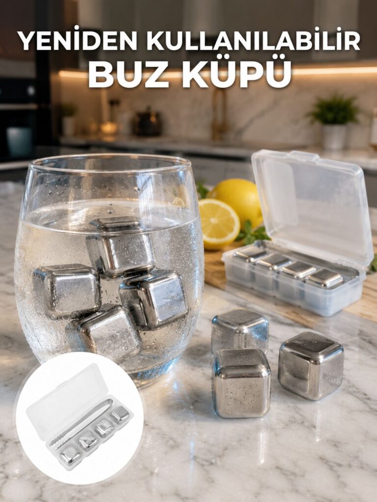 Hızlı Soğutma Özellikli Paslanmaz Metal Buz Küpü Takımı Yeni Nesil