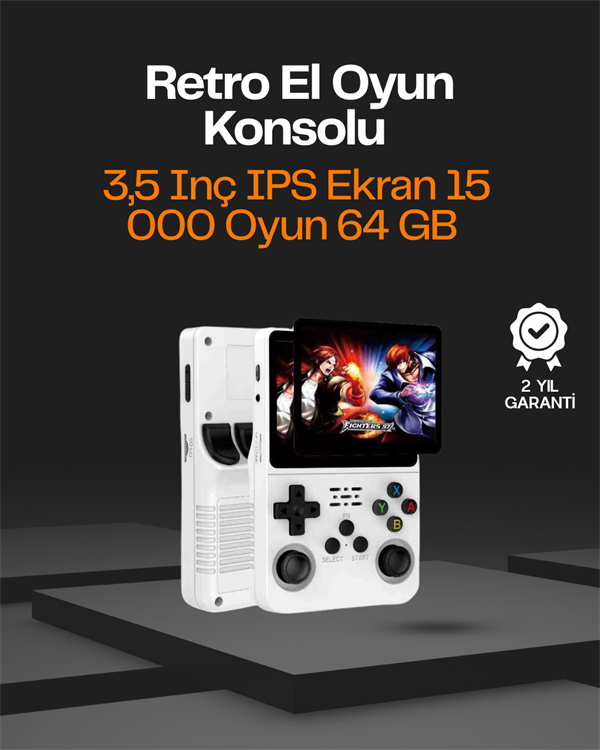 Taşınabilir Retro Oyun Konsolu – 15.000 Oyun, 64 GB Depolama, IPS Ekran