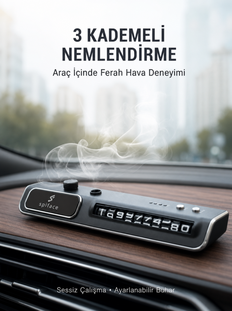 Araç Ön Cam Nemlendirici Telefon Numarası Gösterme Aparatı LED Işıklı Yeni Nesil