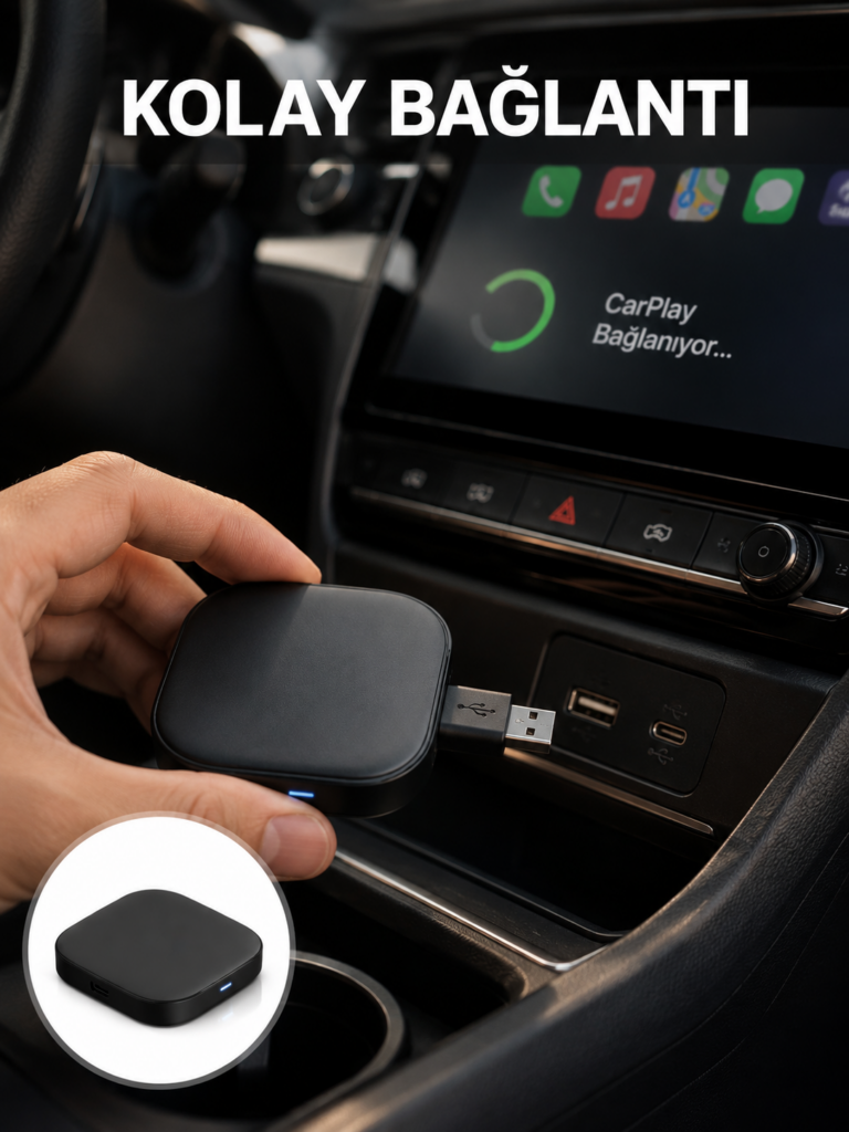 USB Girişli Tak Çalıştır Kablosuz Android Auto Cihazı Yeni Nesil
