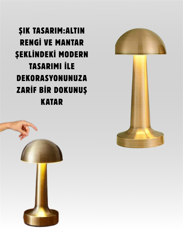 0 Kademeli Ayarlanabilir Işık – USB Şarjlı Masa Lambası