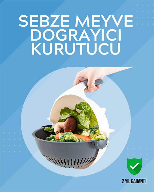 Süzgeçli Hazneye Sahip Çok Amaçlı Rende ve Dilimleyici