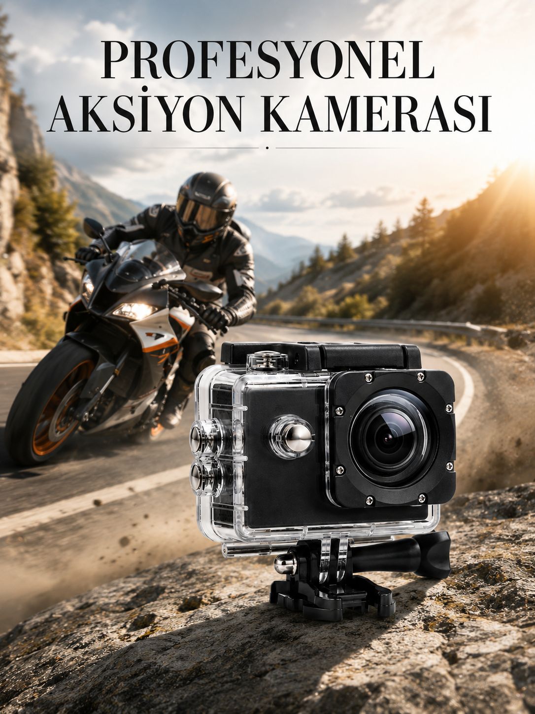 Profesyonel 4K Aksiyon Kamerası Geniş Açılı WiFi Destekli