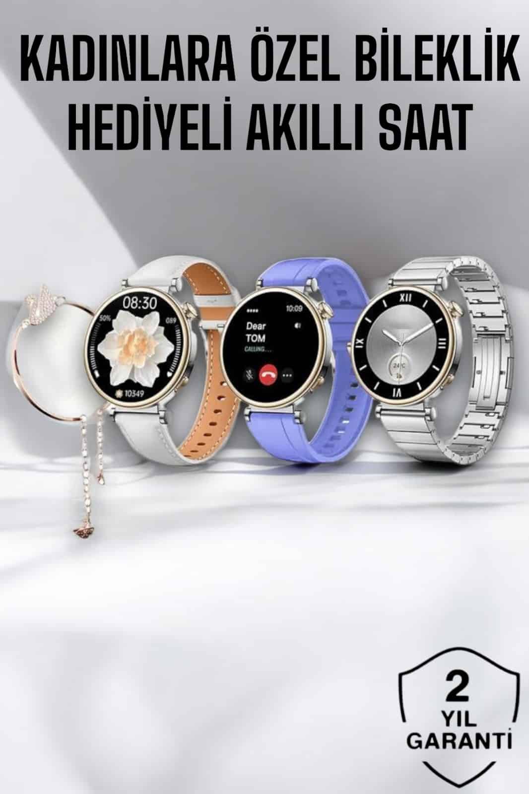 Bluetooth Bağlantılı Arama Cevaplayan Akıllı Saat Bileklik Hediyeli