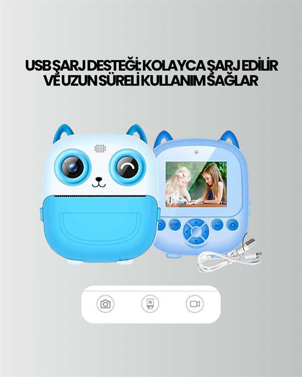 Dijital Termal Yazıcılı Mini Kamera – HD Video & Anında Fotoğraf Çıktısı